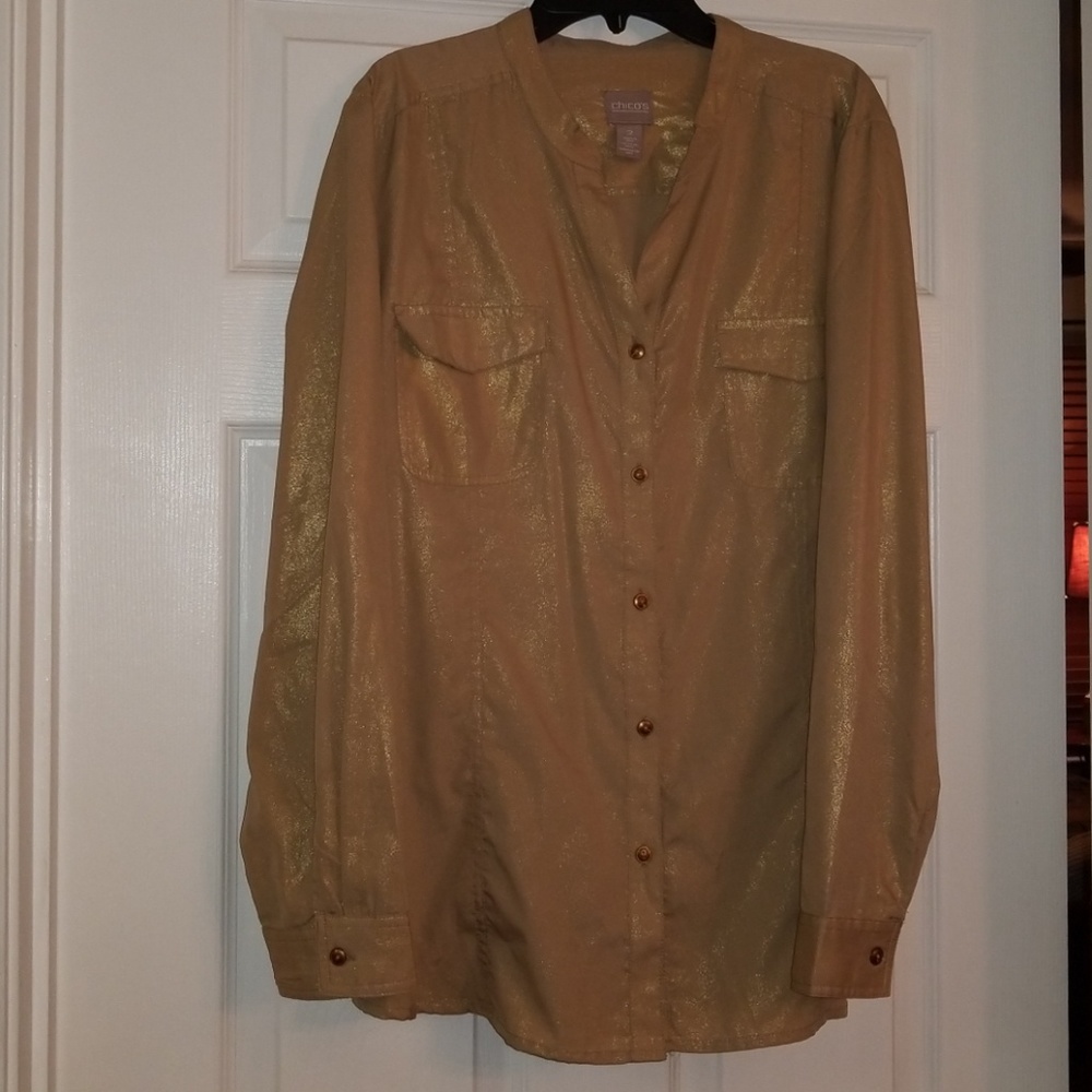 Glamorous GOLD shimmer blouse!